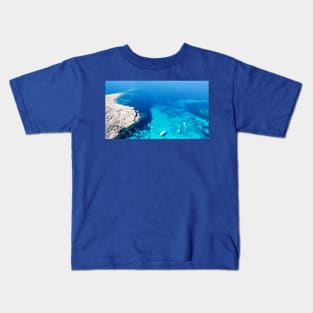 Aerial View of Blue Ocean Kids T-Shirt